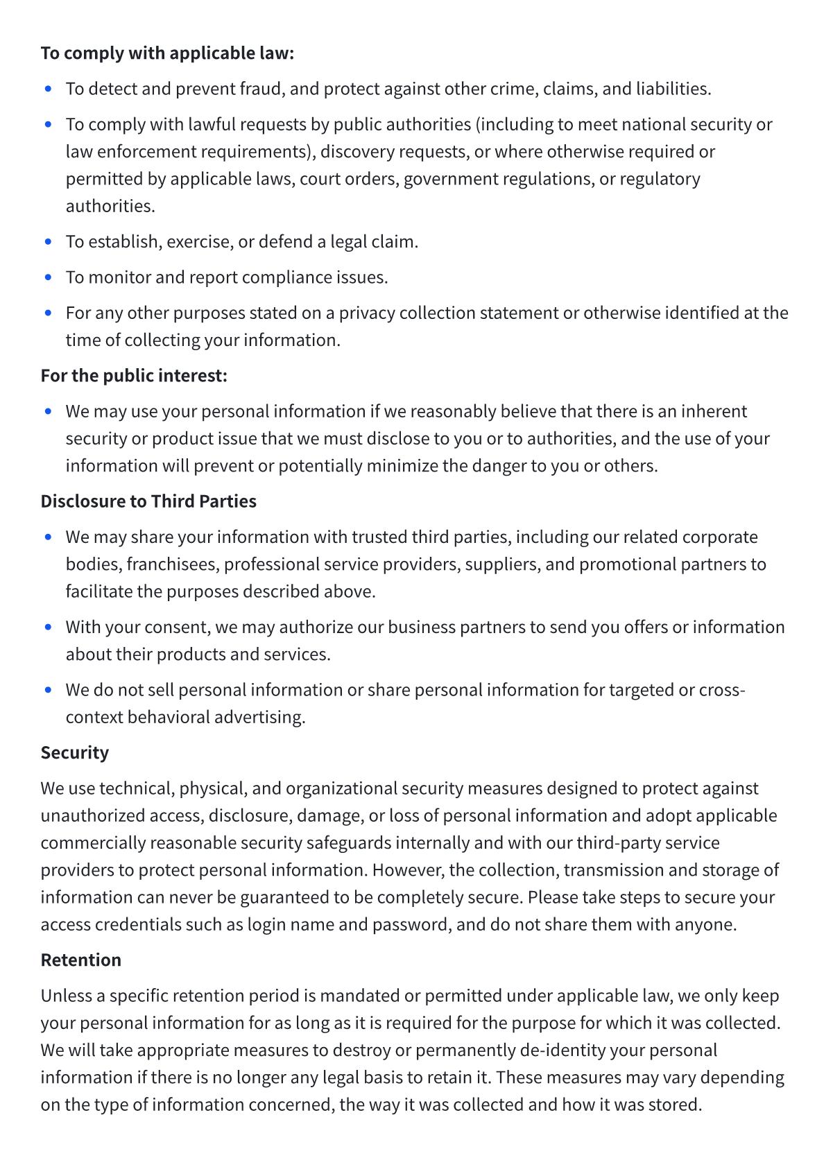 Privacy Policy - Page 8